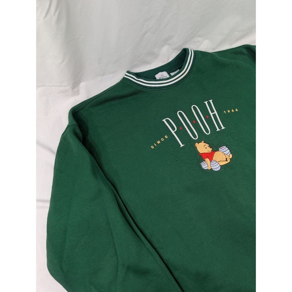 Winnie the Pooh Pullover Sweatshirt Crewneck Size XXL  Disney Green Perfect Con. - Picture 2 of 9